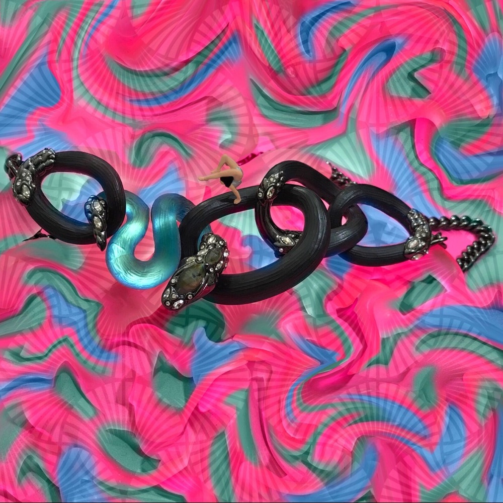 ALEXIS BITTAR IMPERIAL LUCITE SNAKE NECKLACE